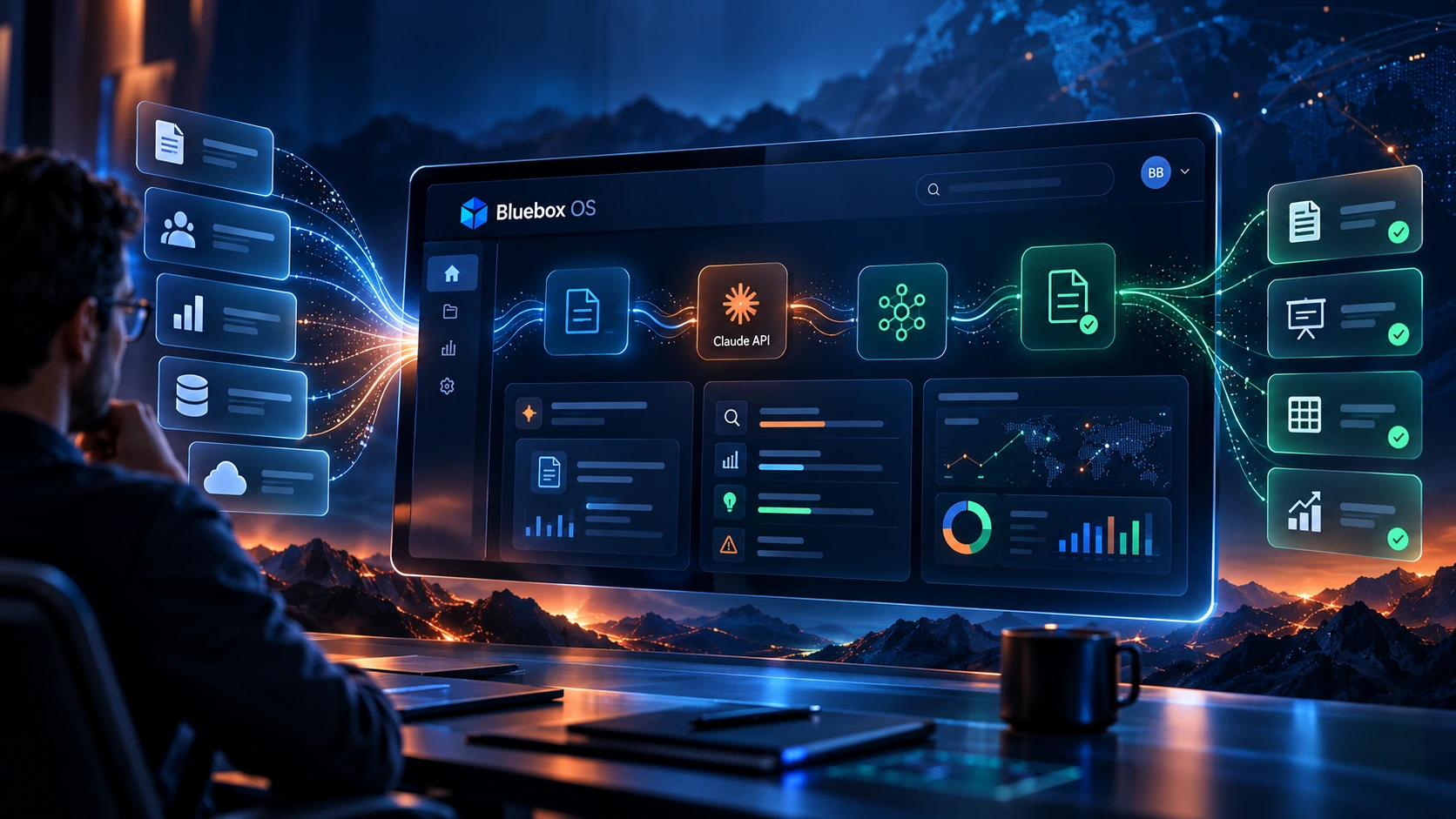 Bluebox OS y Claude API en operación